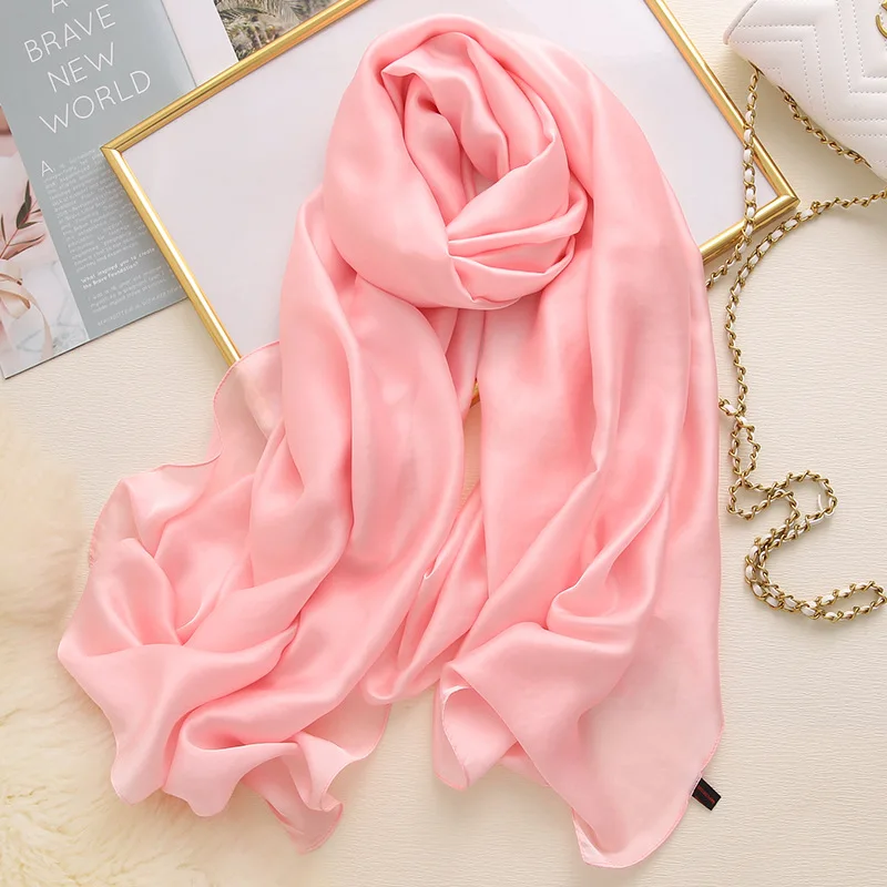 Women Luxury Solid Silk Scarves 6 Women Luxury Solid Silk Scarves 6