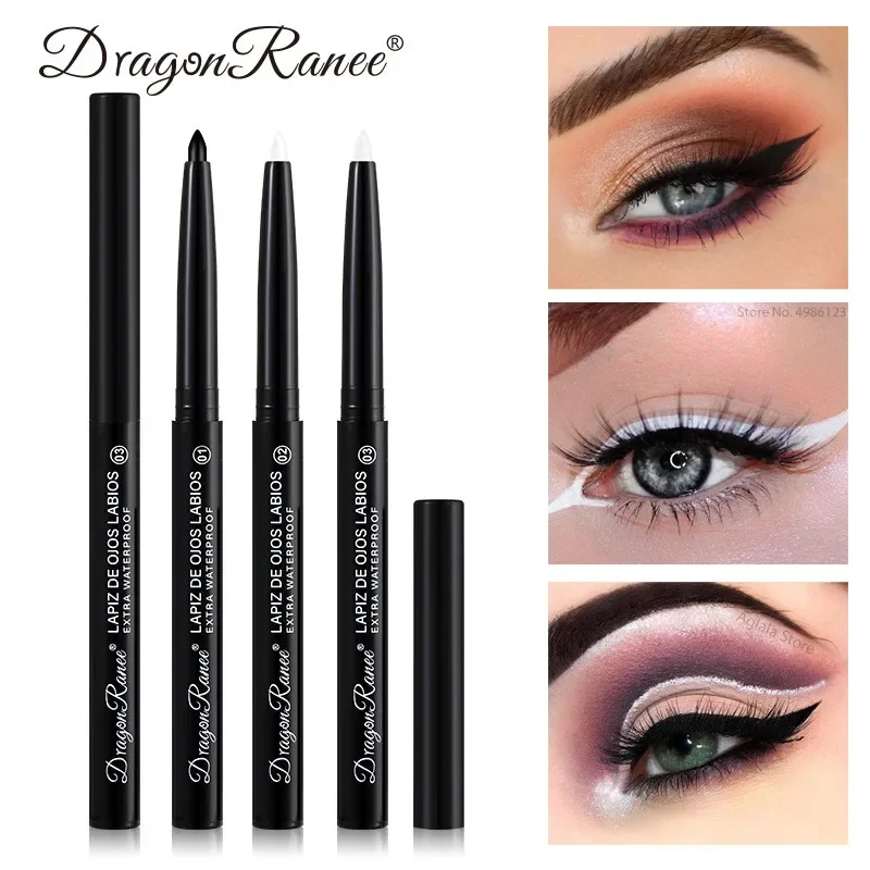 Eyeliner Gel Pencil Waterproof Sweatproof Long-lasting Non-smudging Matte Pearlescent White Black Eyeliner Pen Eye Makeup Tool 2