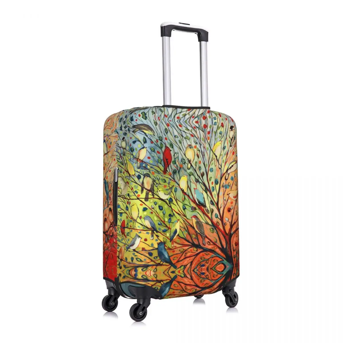 27 Birds Suitcase Cover Oil Painting Elastic Business Protector Luggage Case Vacation