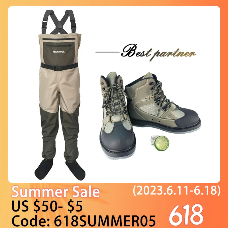 Fly Fishing Clothes Waders Outdoor Hunting Wading Pants And Shoes Aqua