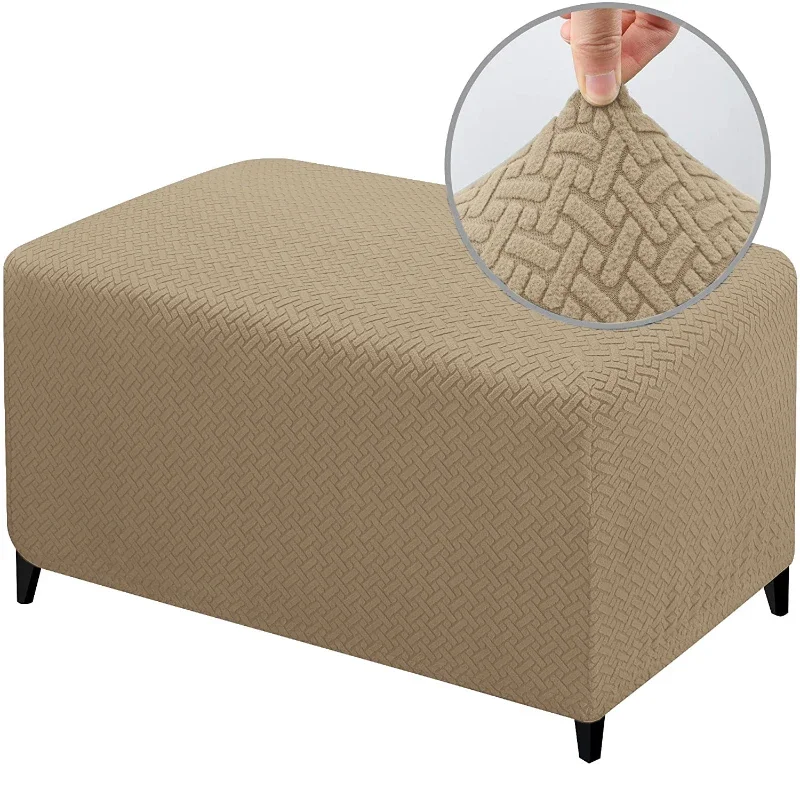 Premium Stretch Ottoman Slipcovers - Soft, Durable Fabric Protector
