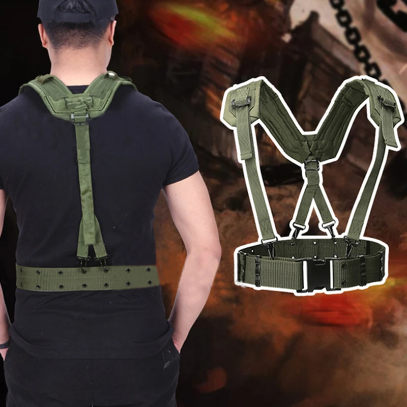 

Outdoor Tactical Belt CS Army Fans Combat Belts Military Hunting Accessorios Y Girdle Shoulder Chest Strap Tactico Militar