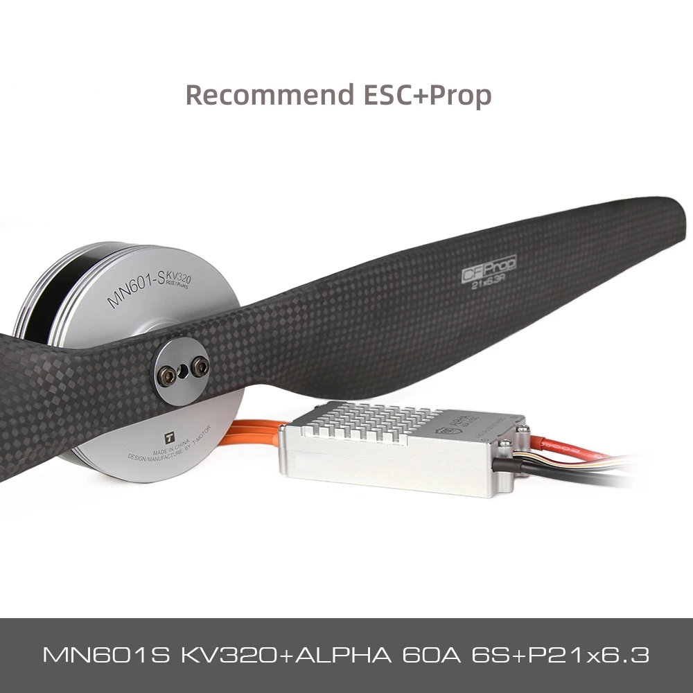 T-MOTOR MN601-S IP45 6KG 추력 1500W 6-12S 방수 멀티 로터 VTOL 고정 날개.Uav 드론 부품