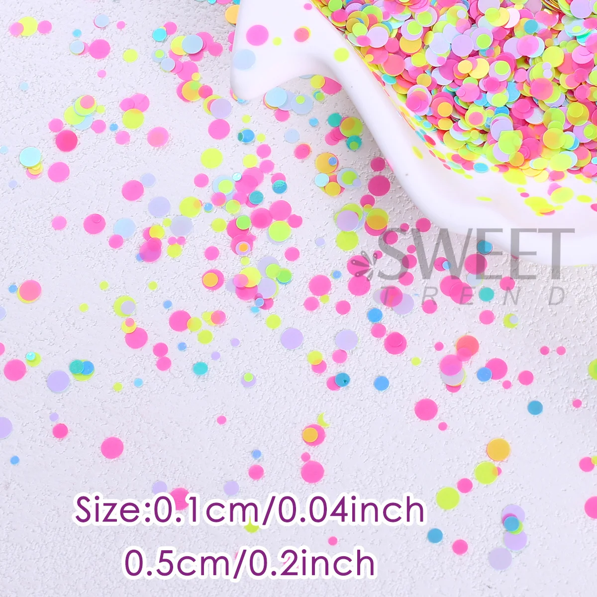 1/2 Bag Neon Polka Dots Nail Art Sequins Colorful Round Bubble Shape Neon Slice Spangles Y2K Style Manicure Decor Glitter Flake