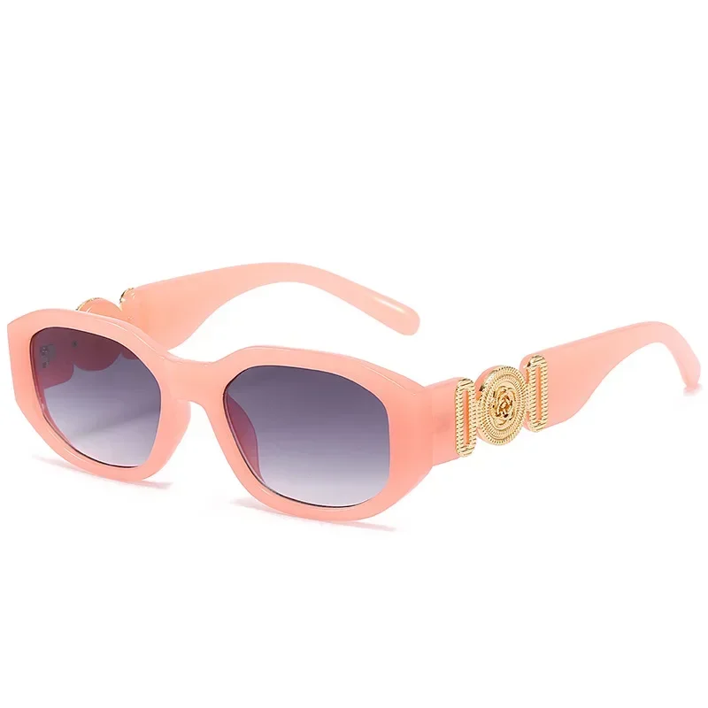 Luxury Brand Designer Vintage Oval Deep Pink Sunglasses Women Classic Big Frame Fuchsia Sun Glasses for Female rose red eyewear 3