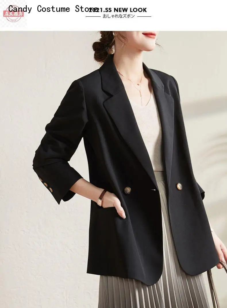 Casual Korean Style Office Ladies Soft All-Match Double Breasted Blazers Women Pautumn Clothing Streetwear Dailyockets