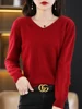 LHZSYY Super Warm 100% Mink Cashmere Women Sweaters V-Neck And Pullovers Winter High Elasticity Soft Tops Casual Basic Jumper 6
