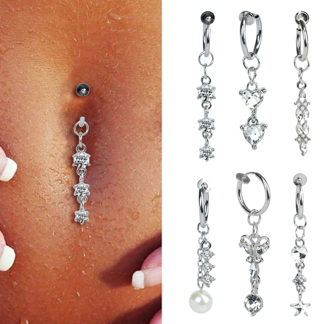 Valentines Day Fake Belly Navel Non Piercing Clip on Beach - Etsy | Belly  button piercing rings, Fake belly piercing, Belly jewelry