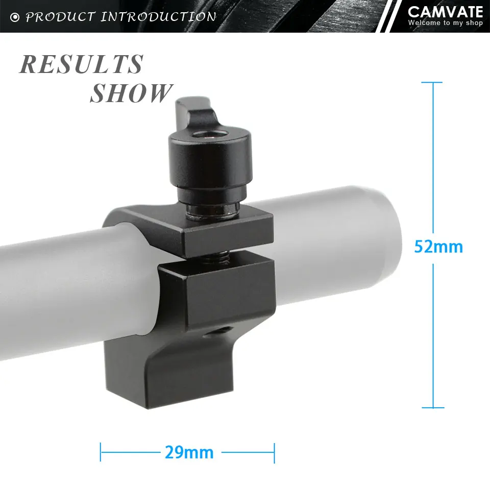 Standard 19mm Single Rod Clamp With 1/4"-20 Thread Screw For 19mm Rod Support Sy
