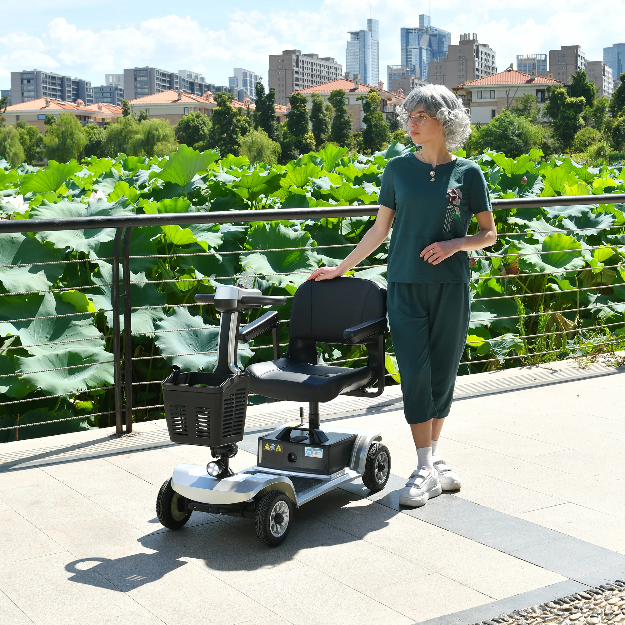 4 Wheels Handicapped Scooter Electric Mobility Scooter For Adult Elderly Disabled People Outdoor With Foldable Function
