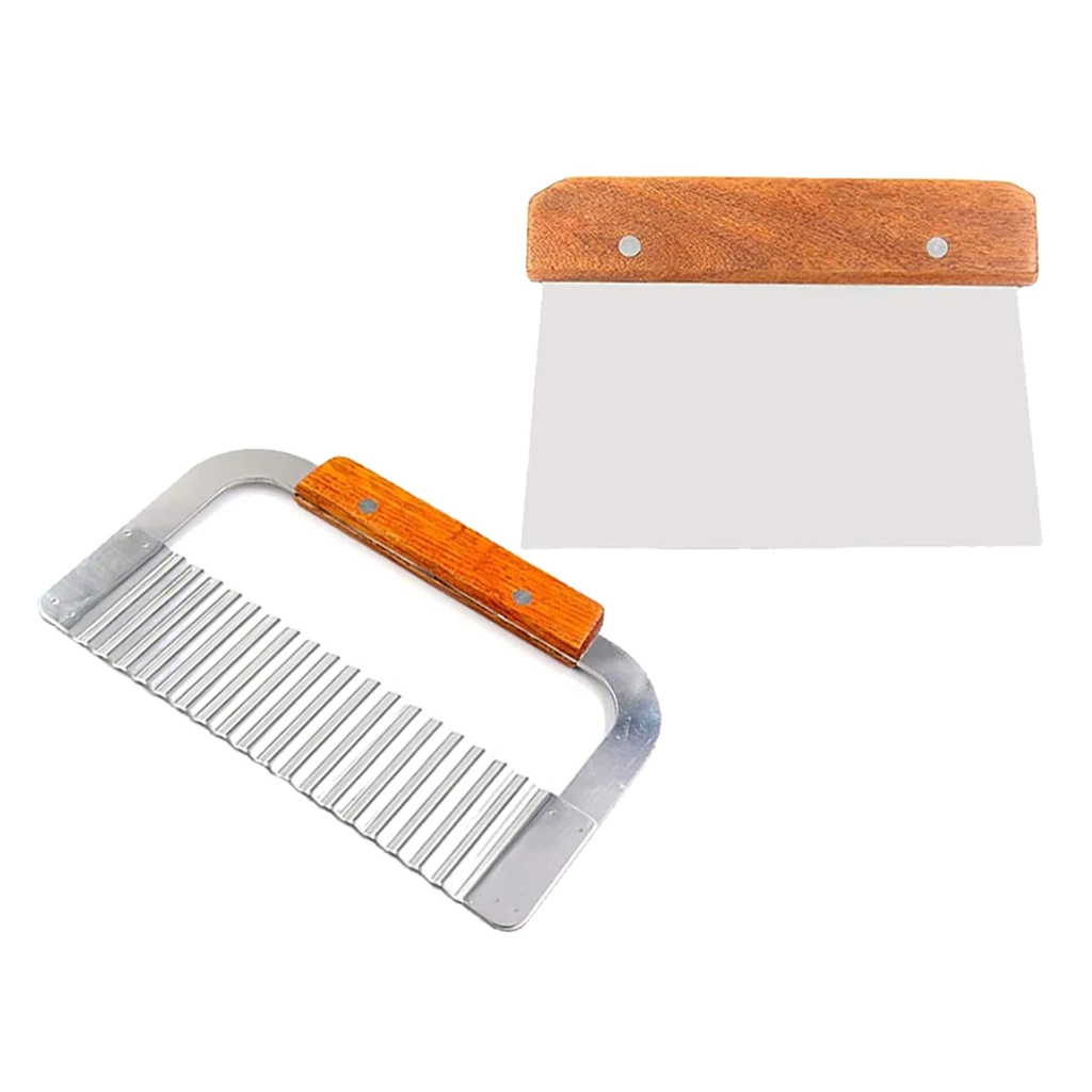 Soap Cutter 2 Pack Stainless Steel Wavy Straight Soap Loaf Cutter Candle Potato Vegetable Planer Blade Scraper Cutting Tool Set