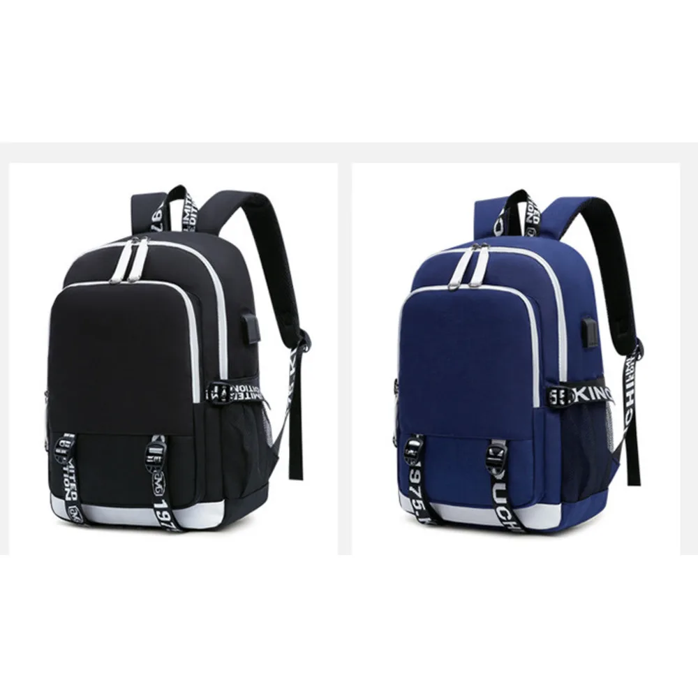 Leisure Double Back Campus Personalized USB Charging Book Bag Trendy Fashion Backpack Ridge Protection Large Capacity_voghion.com