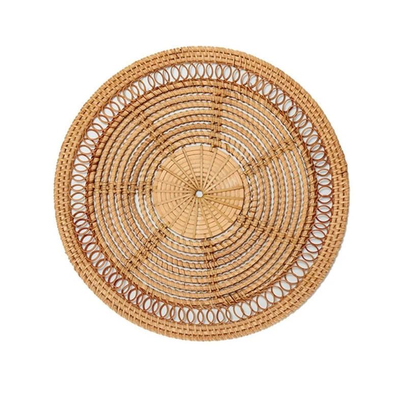 Handmade Hanging Wall Basket Decor, Boho Woven Rattan, Decorative Trays, Bowl for Home, Living Room, Bedroom, Kitchen 2