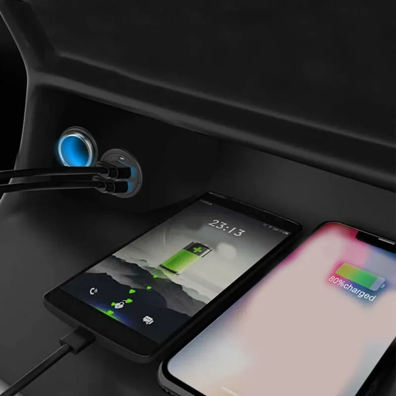 Car Cigarette Lighter USB Dual Power Outlet 12v usb charger Socket Plug Adapter interior replacement part  Car Accessories