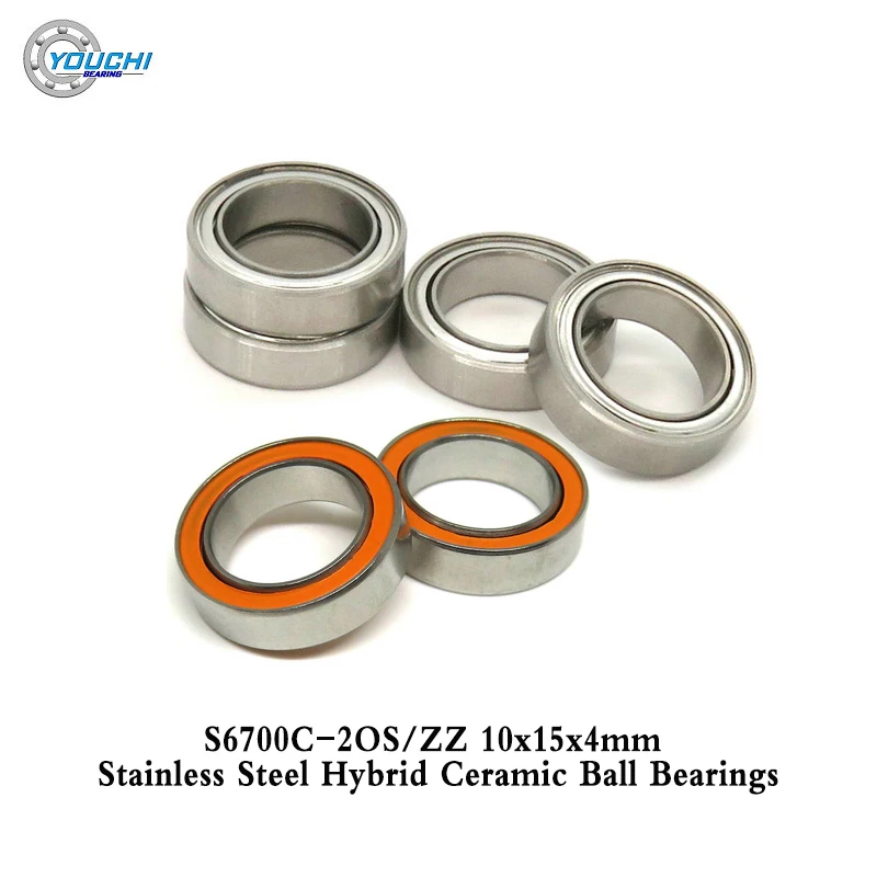 4 x Forally Ceramic Ball Bearing 6700-2RSC 10x15x4 Hybrid Rs 