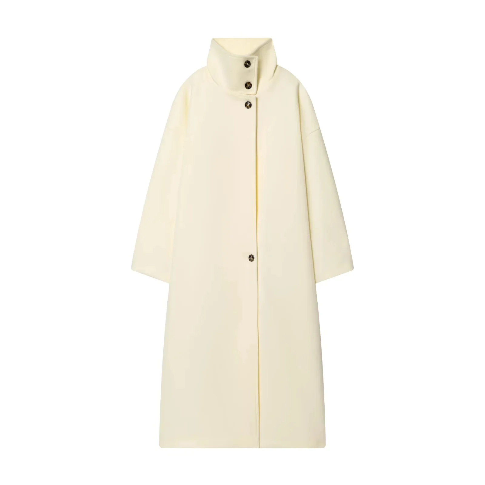 KONDALA High Street Chic Frauen Langen Mantel Single Button Langarm Stehkragen Lose Mantel Neue Mode 2026 Winter Langen Mantel – Detail 2