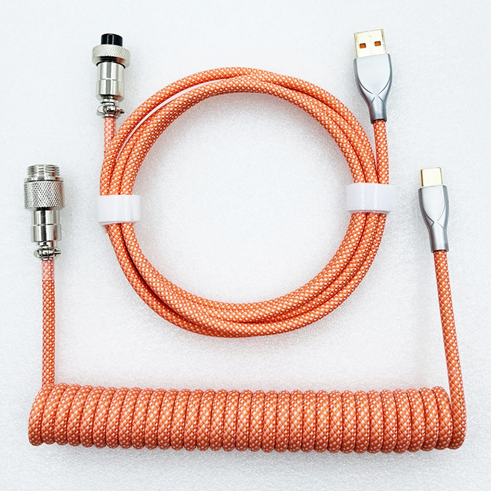 Cabo Enrolado para Teclado e Computador Desktop Conector Usb tipo c Gaming Acessórios Teclado - Imagem 3