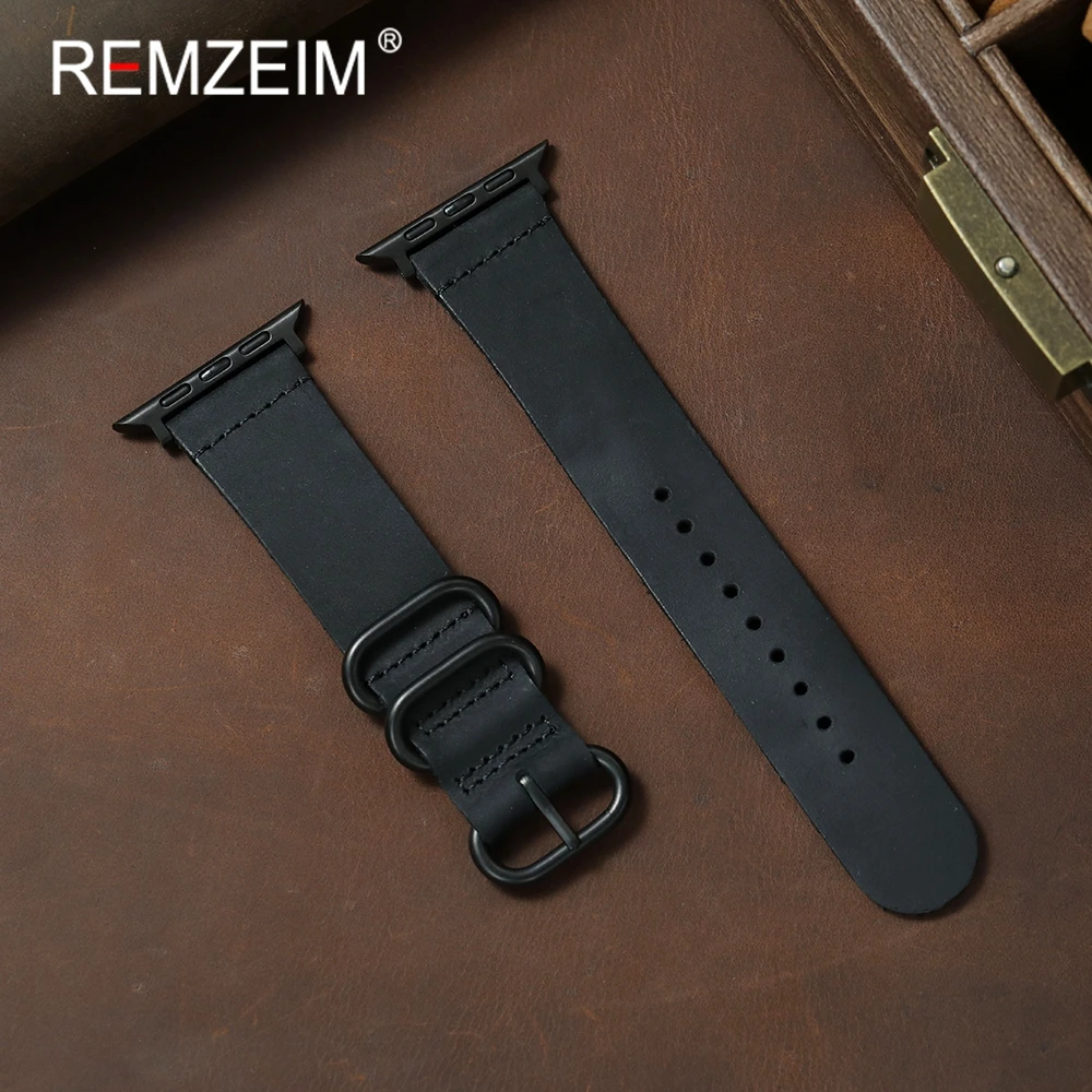 Genuine Crazy Horse Leather Watch Strap
