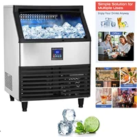 Machine à glaçons commerciale 120 kg/24h avec épaisseur de glace réglable, idéale pour les salons de thé, les cafés ou l'usage domestique 1
