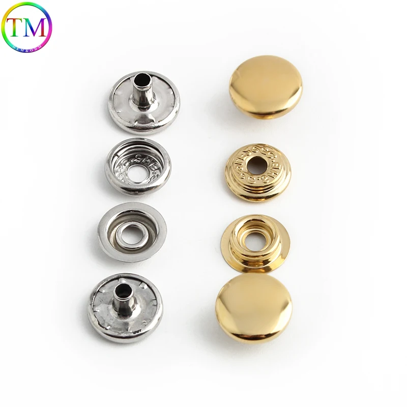 Gold,Silver Stainless Steel Metal Whole Set Of Buttons With Puller For Sewing Handbag Bags Leather Craft Repair Accessories
