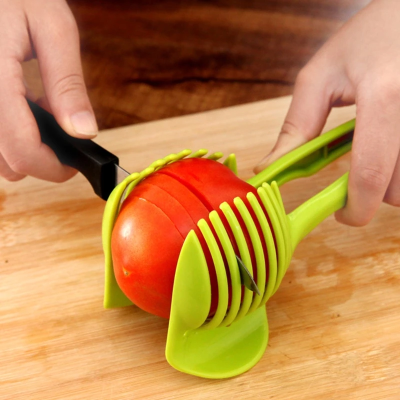 1Pc Multifunctional Tomato Slicer Handheld Round Slicer Fruit Vegetable Cutter Double Handle Cheese Knife Icel Durable