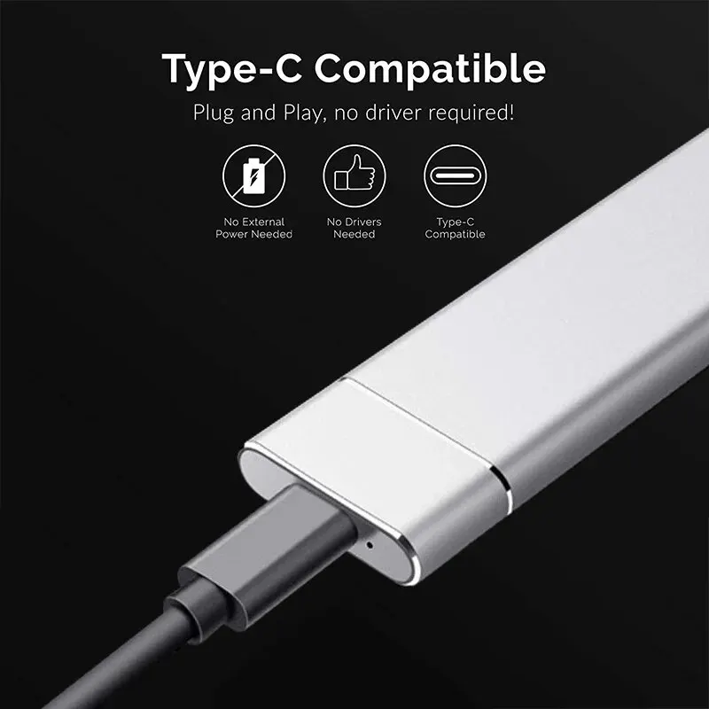M2 NVME USB3.1 SSD Enclosure Mobile Case Support Protocol To Type-C Solid State Metal External Hard Disk Case Laptop Phone m2 ssd enclosure