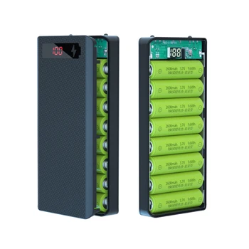 8X18650 Custodie per batterie di potere Supporto per batteria Doppio USB Tipo C Carica Shell fai da te per iPhone Xiaomi Huawei 18650 Custodia per batteria Scatola di immagazzinaggio