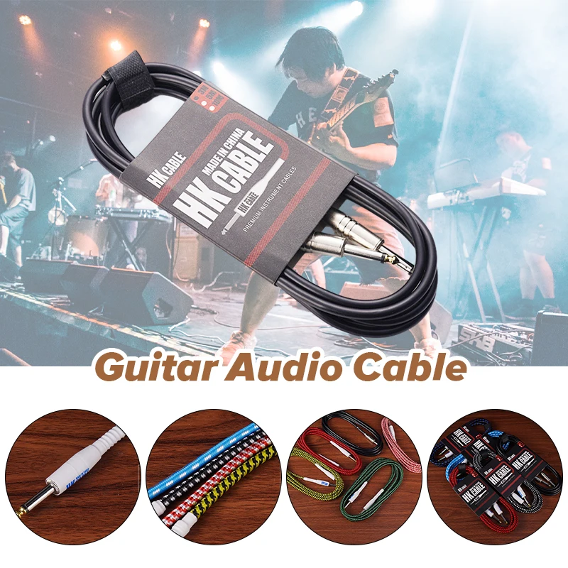 

3/5/10M Standard Guitar Audio Cable 6.5mm(6.35mm) Plug No Noise Audio Wire Cord Electric Guitar Bass Parts Instrument Accessorie