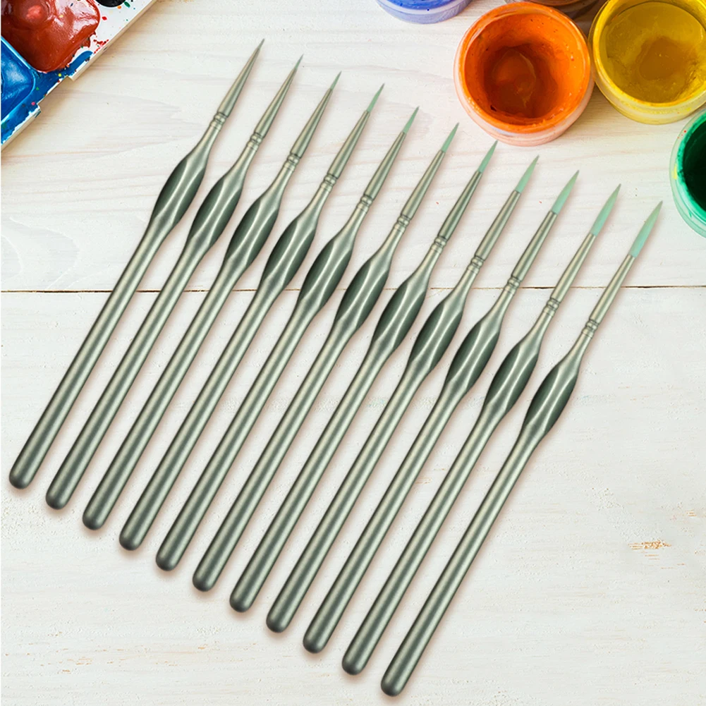 11Pcs 수채화 페인트 브러쉬 페인트 브러쉬 세트 아크릴 구아슈 오일용 흘러내림 방지 나일론 헤어 인체공학적 핸들 페인트 브러쉬