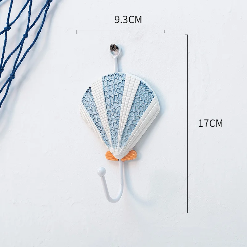 New Nautical Clothes Hats Hook Huaqi HYJ002 Mediterranean Style Coat Hook Wooden Towel Hanger for Wall Decoration 4
