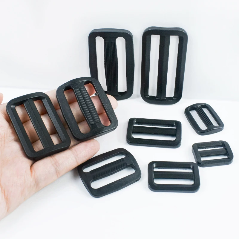 10-50Pcs 20-50mm 검정색 플라스틱 버클 트라이 글라이드 슬라이더 배낭 스트랩에 대한 버클 조정 웨빙 벨트 걸쇠 바느질 용품