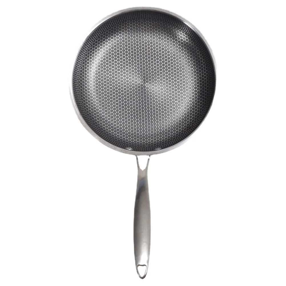 

Stainless Steel Wok Nonstick Fry Pan Honeycomb Skillet Egg Saute Non-stick Frying