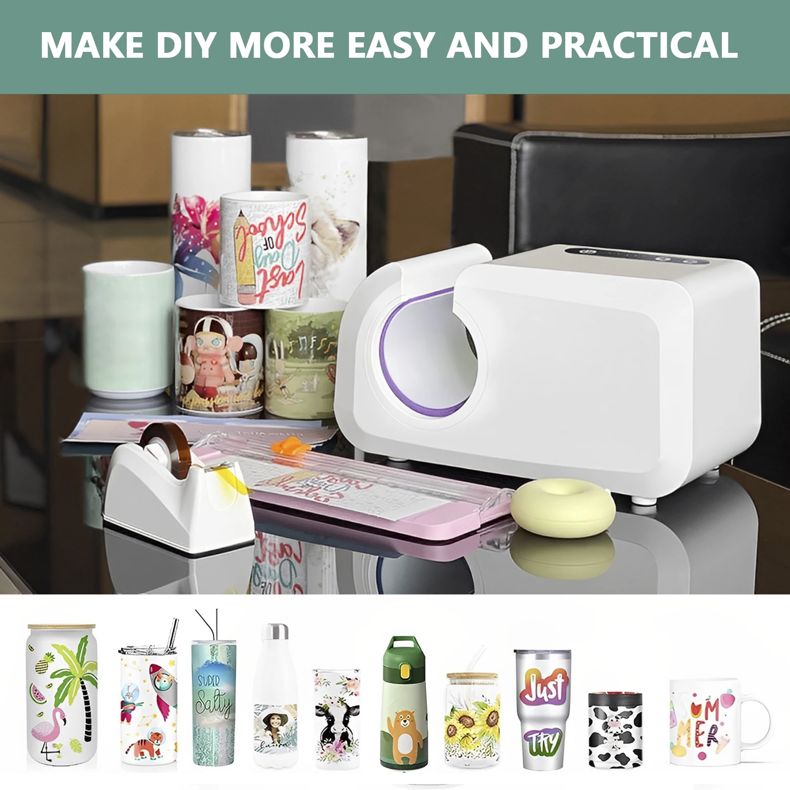 3pcs Sublimation Tumblers Wraps, Silicone Mug Tumbler Wraps in 3 Thickness Mug Press Machine Tumblers Blanks Sublimation