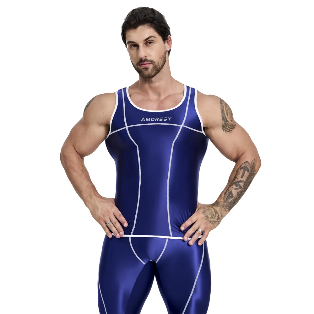 AMORESY Spandex Tight-fitting Athletic Hurdle Vest For Men High Elastic Breathable Gym Trainning Running Fitness Pants 6
