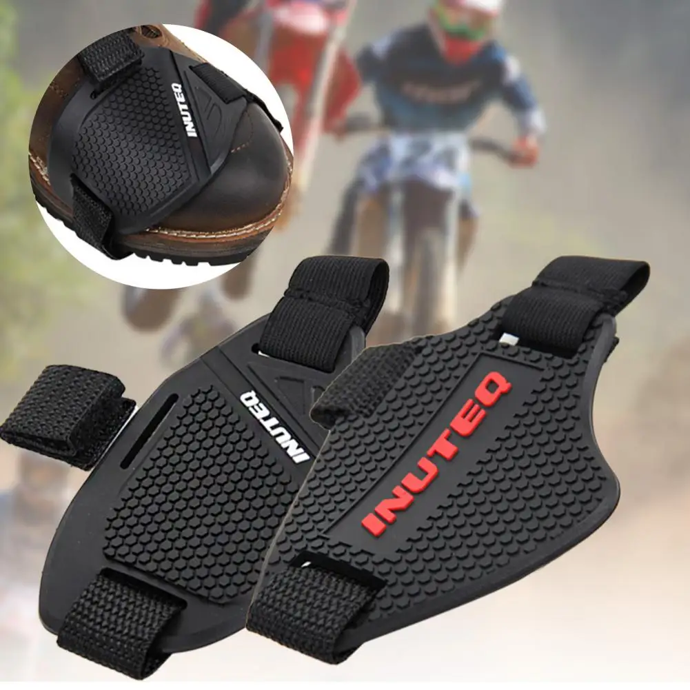 Motorcycle Protection Pads 1Pc Non-slip Shoe Boots Protector Rubber Motorcycle Shoe Protective Gear Shifter Pad for Motorbike Riding Cycling Road Racing