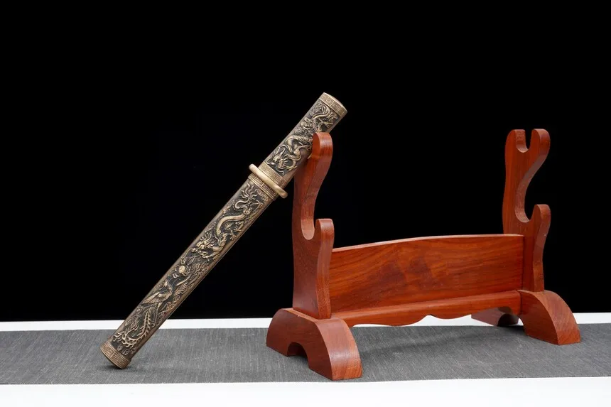 Longquan City Sword Tang Knife Tang Horizontal Knife Short Knife Forging Small Tang Knife Collectibles Crafts Cold Weapons