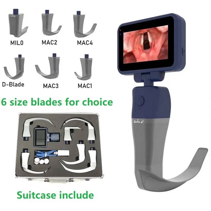 VideoLaryngoscopeReusableSterilizableBladesColorTFTLCDDigital