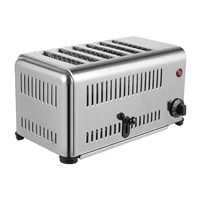 Commercial Toaster 6 Slices Stainless Steel Pop-Up Electric Toaster Machine Cool Touch Toaster Countertop Toaster 1