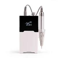 Thin Body Drill Machine Brushless Nail Drill Rechargeable Desktop Base 35000RPM Irregular Electric Machine Nail File Cordless 2