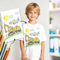 T-shirt personnalisé pour enfants, t-shirt vierge à dessiner, design personnalisé, logo, photo ou texte, t-shirt artistique pour enfants, garçons et filles 5