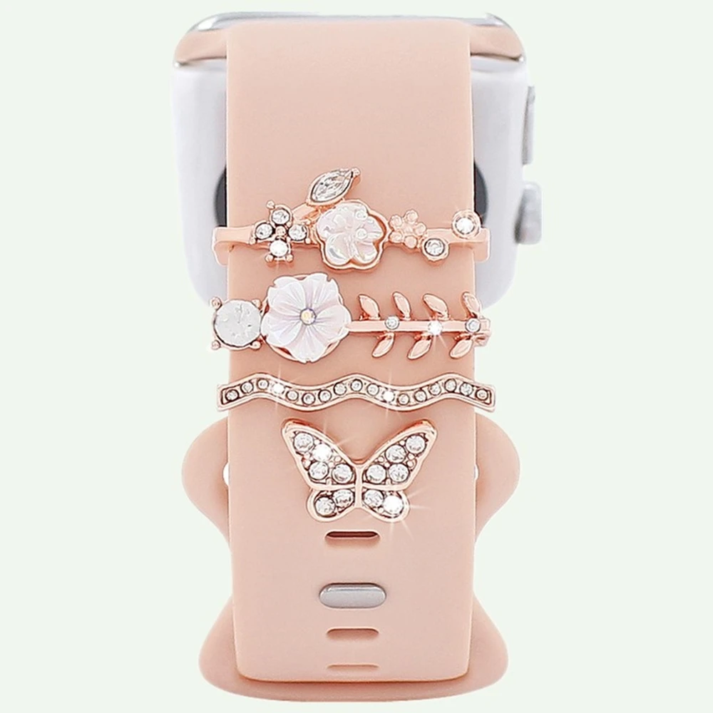 Butterfly & Flower Watch Band Charms (4 pcs)