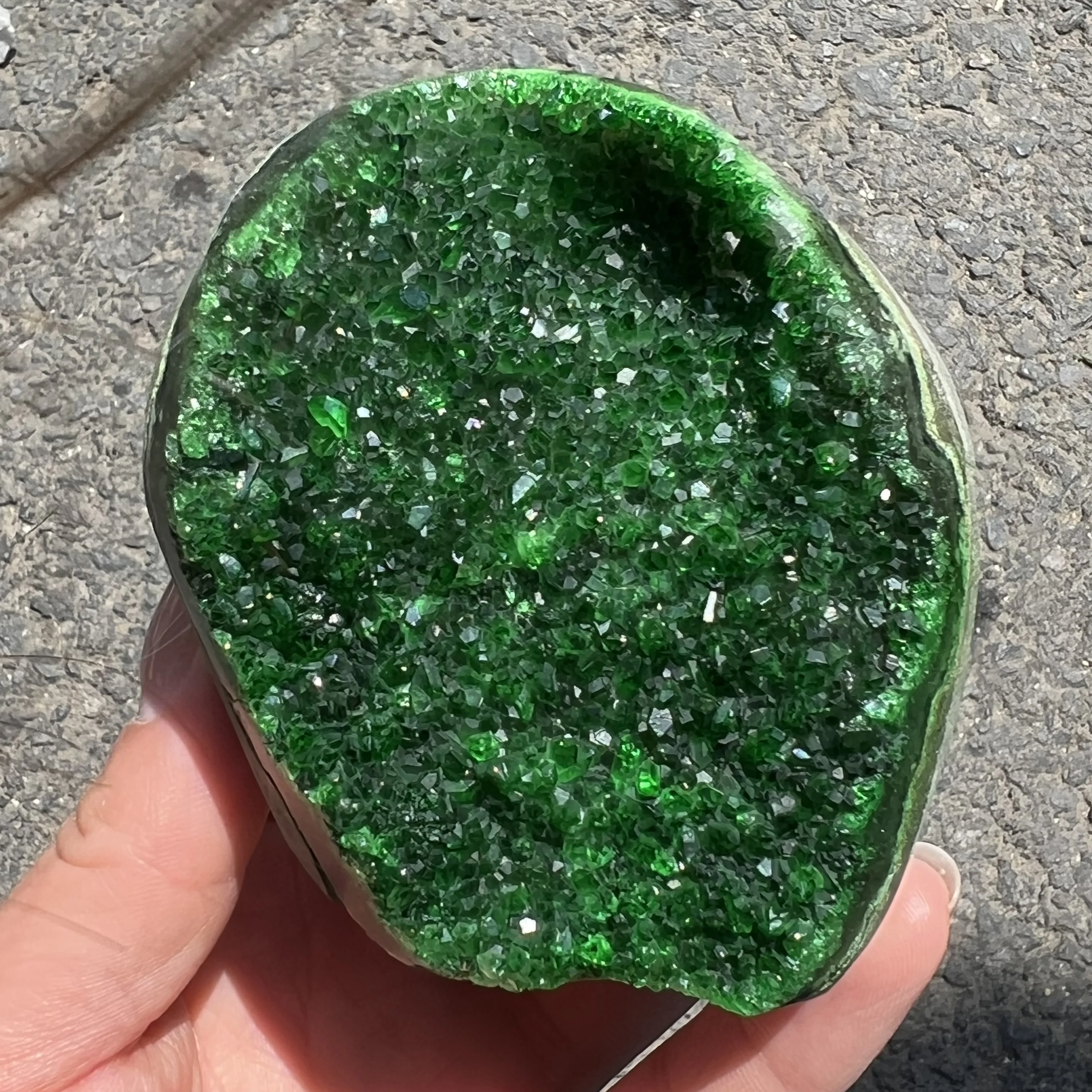 Electroplating Green!!Natural Amethyst Geode Quartz Cluster Crystal Specimen Energy Healing 4