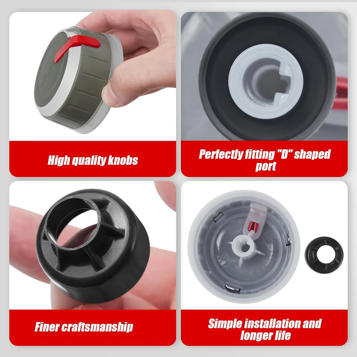 업그레이드된 66753 가스 그릴 컨트롤 노브는 웨버 제네시스 조명형 메인 버너 컨트롤 노브와 호환됩니다(2팩)