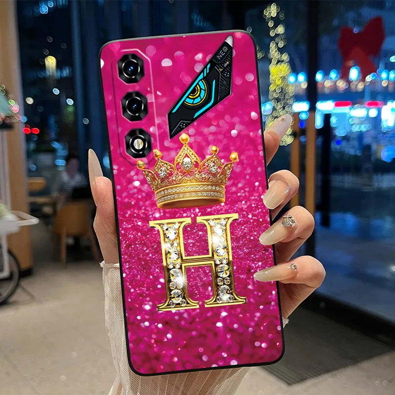 Newest Crown Letter Couple Phone Case - Soft Black Candy Shockproof Casing
