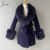 Jxwatcher 2023 New Style Cashmere Coats Real Fox Fur Collar Ladies Mid-length Wool Jacket Winter Elegant Belt Design Outerwear #2