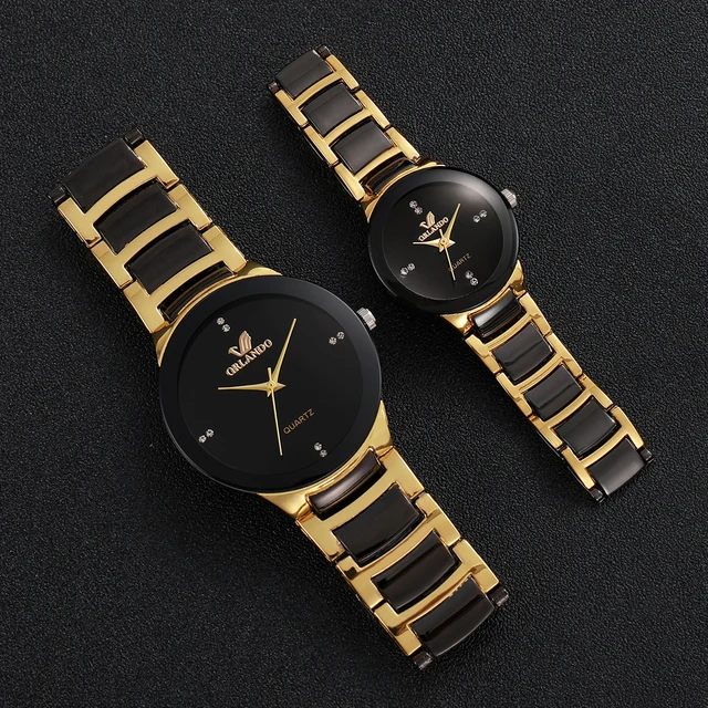 1/2PCS Couple's Watches Fashion Stainless Steel Band Men - Image 2