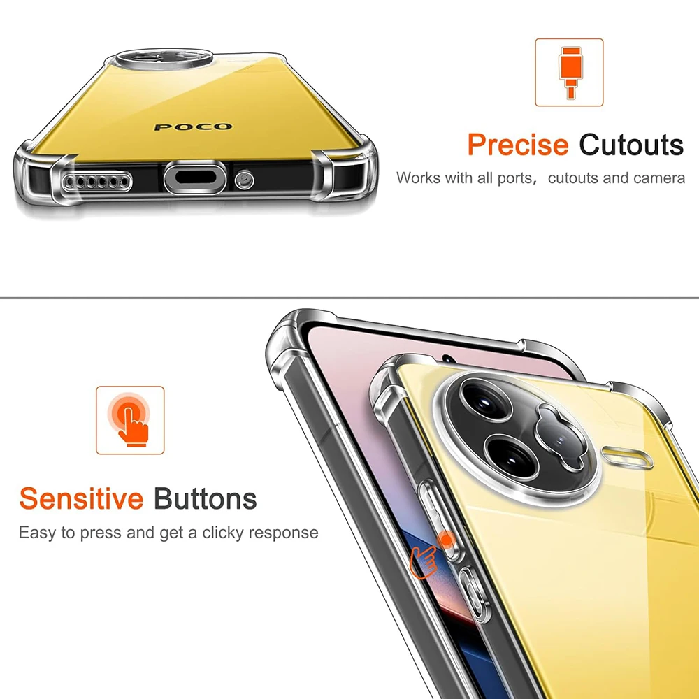 Luxury Shockproof Clear TPU Silicone Case Cover
