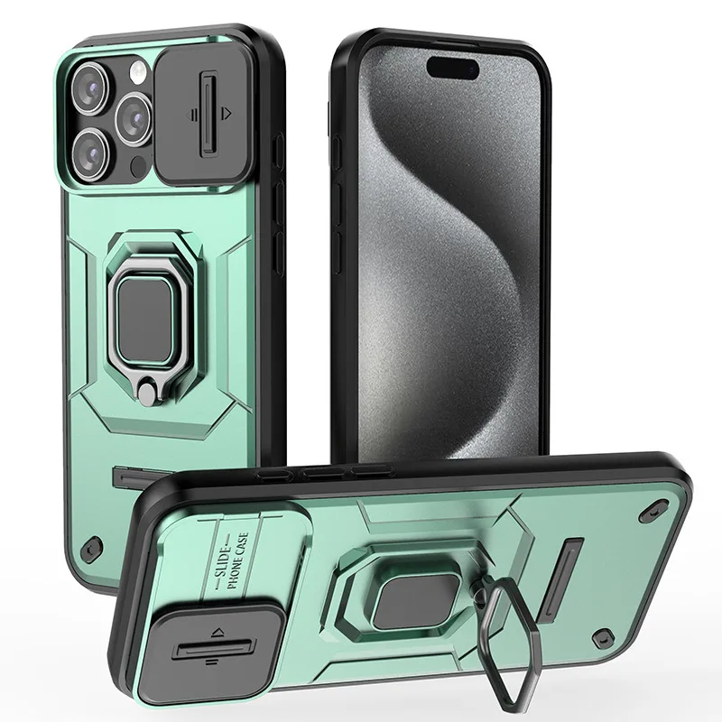Ultimate Armor Phone Case with Sliding Camera Cover & Adjustable Protection Ring Holder