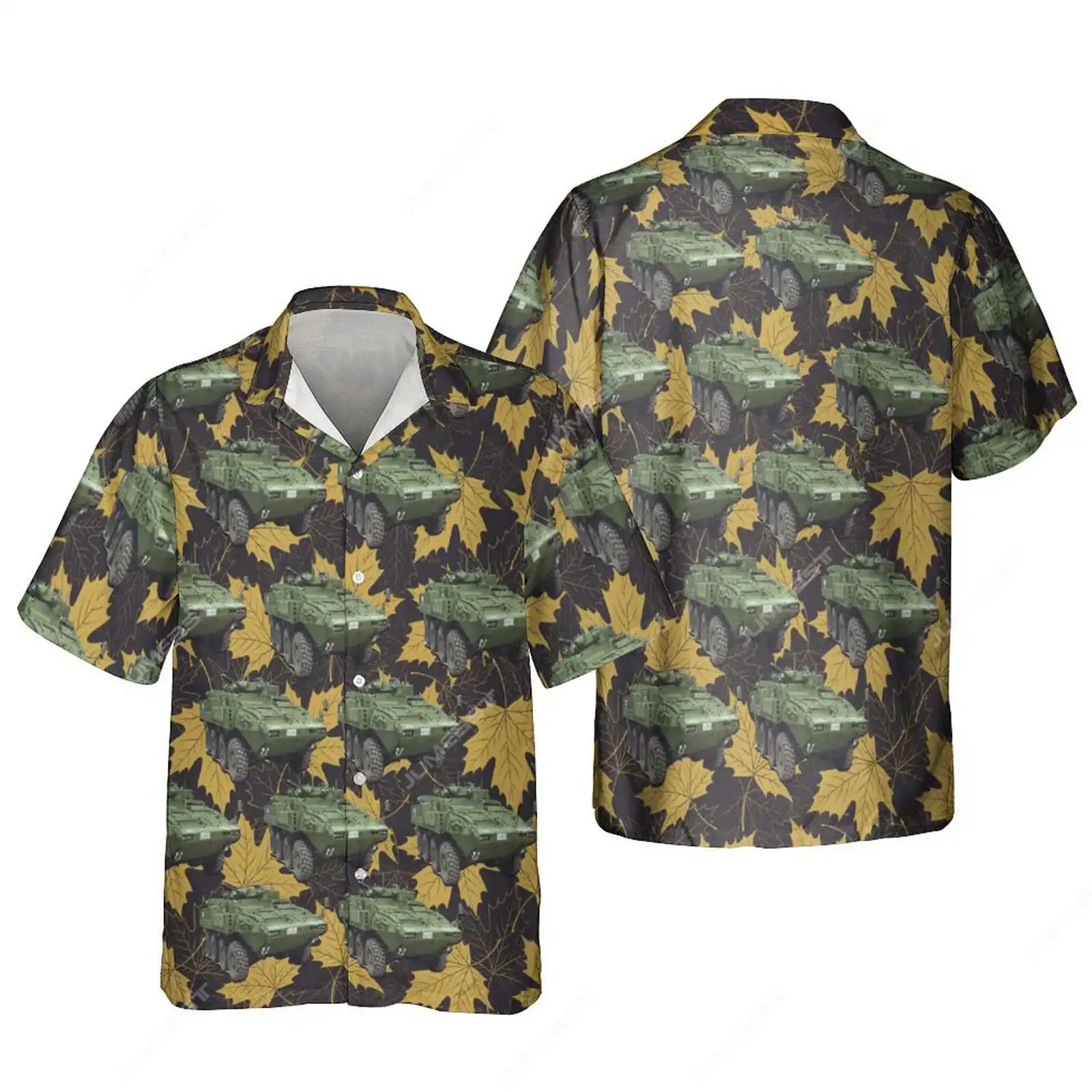 Jumeast 3D Printed Camo Tank Car Men Hawaiian Shirts American Guns Self Defense Beach Blouses Palm Tree Camisa Social Clothes 5