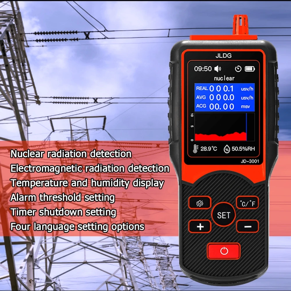 Jd-3001 Geiger Counter Nuclear Radiation Detector Electromagnetic Radiation Detector Electromagnetic Wave Measurement 6